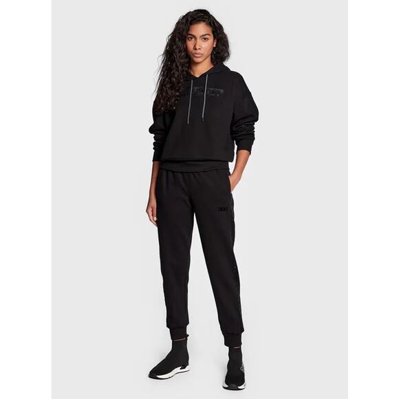 DKNY SPORT Womens Relaxed Joggers Medium Black Pants Embellished NWT - Picture 3 of 16